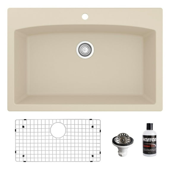Karran Usa QT-712-BI-PK1 Quartz Qt 33" Drop In Single Basin Quartz Composite Kitchen Sink