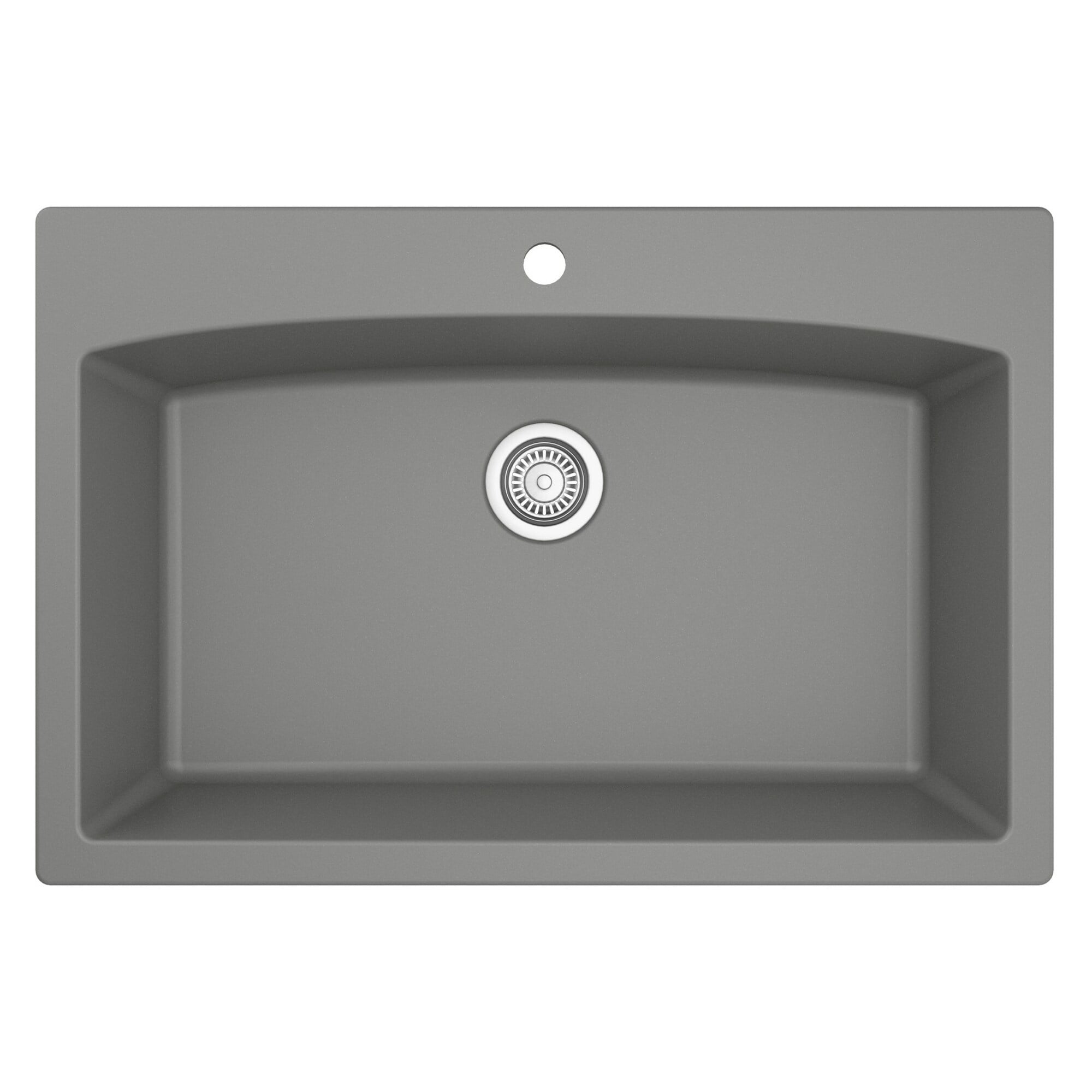 Gray Quartz Composite Single Bowl Kitchen Sink