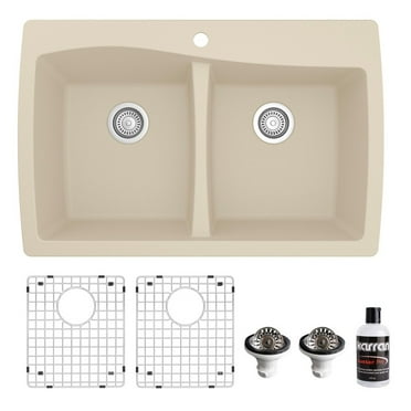 Karran Usa Qt-720-Pk1 Quartz Qt 34" Drop In Double Basin Quartz Composite Kitchen Sink -