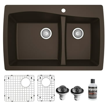 Karran Usa Qt-721-Pk1 Quartz Qt 34" Drop In Double Basin Quartz Composite Kitchen Sink -