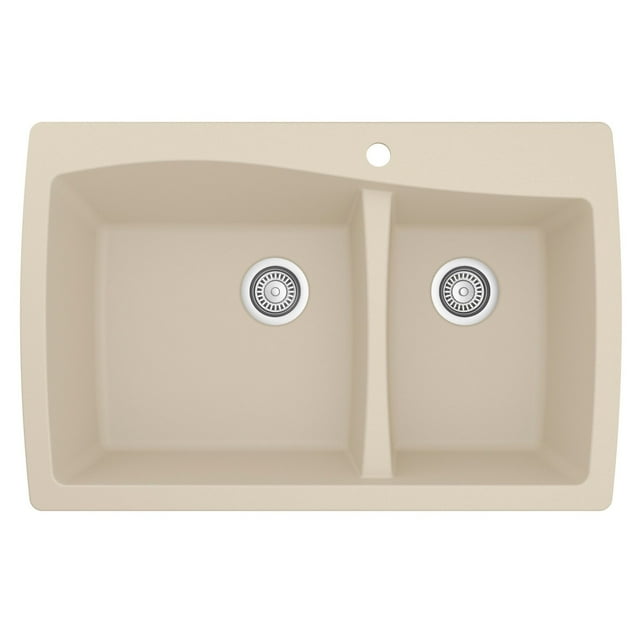 Karran Usa Qt-721 Quartz Qt 34" Drop In Double Basin Quartz Composite Kitchen Sink - Beige