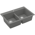thumbnail image 1 of Karran Usa Qt-810 Quartz Qt 33" Drop In Double Basin Quartz Composite Kitchen Sink - Grey, 1 of 7