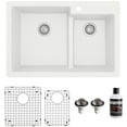 thumbnail image 1 of Karran Usa QT-811-WH-PK1 Quartz Qt 33" Drop In Double Basin Quartz Composite Kitchen Sink, 1 of 7