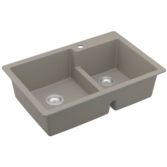 Karran Usa QT-811-CN Quartz Qt 33" Drop In Double Basin Quartz Composite Kitchen Sink -