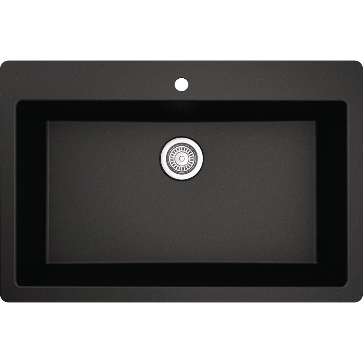 Black Quartz Single Bowl Drop-In Kitchen Sink
