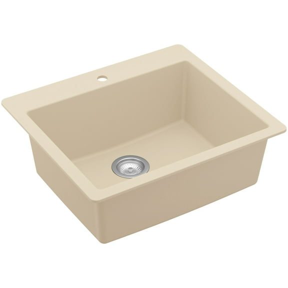 Karran Usa Qt-820 Top Mount 25" Single Bowl Quartz/Granite Kitchen Sink - Beige