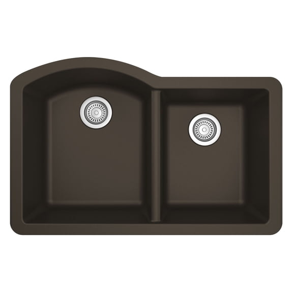 Karran Usa QU-610-BR Quartz Qu 32" Undermount Double Basin Quartz Composite Kitchen Sink -