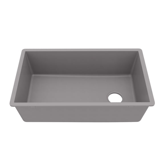 Karran Undermount Quartz Composite 32 in. Single Bowl Kitchen Sink in Grey