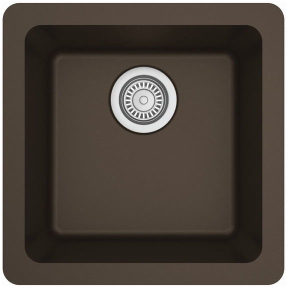 Karran QU-690 Undermount Quartz Composite 17 in. Bar Single Bowl Sink in Brown