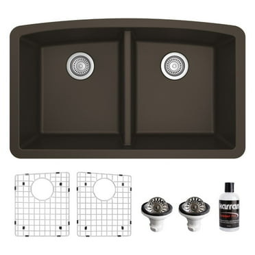 Karran Usa Qu-710-Pk1 Quartz Qu 32" Undermount Double Basin Quartz Composite Kitchen Sink