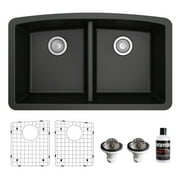 Karran Usa Qu-710-Pk1 Quartz Qu 32" Undermount Double Basin Quartz Composite Kitchen Sink