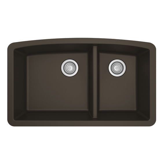 Karran Usa QU-711-BR Quartz Qu 32" Undermount Double Basin Quartz Composite Kitchen Sink -