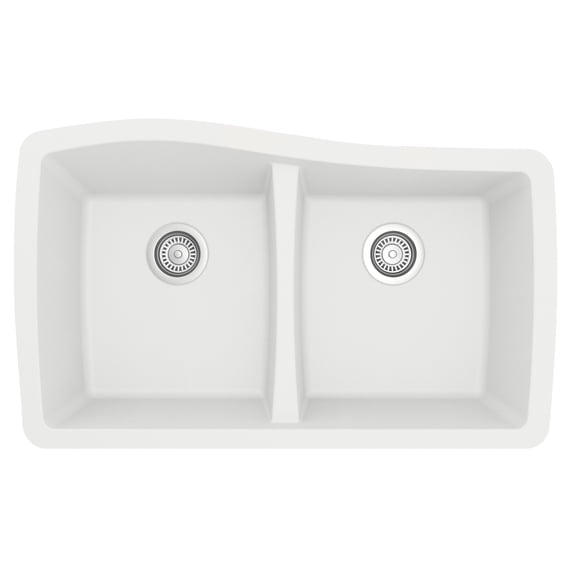 Karran Usa Qu-720 Quartz Qu 33-1/2" Undermount Double Basin Quartz Composite Kitchen Sink