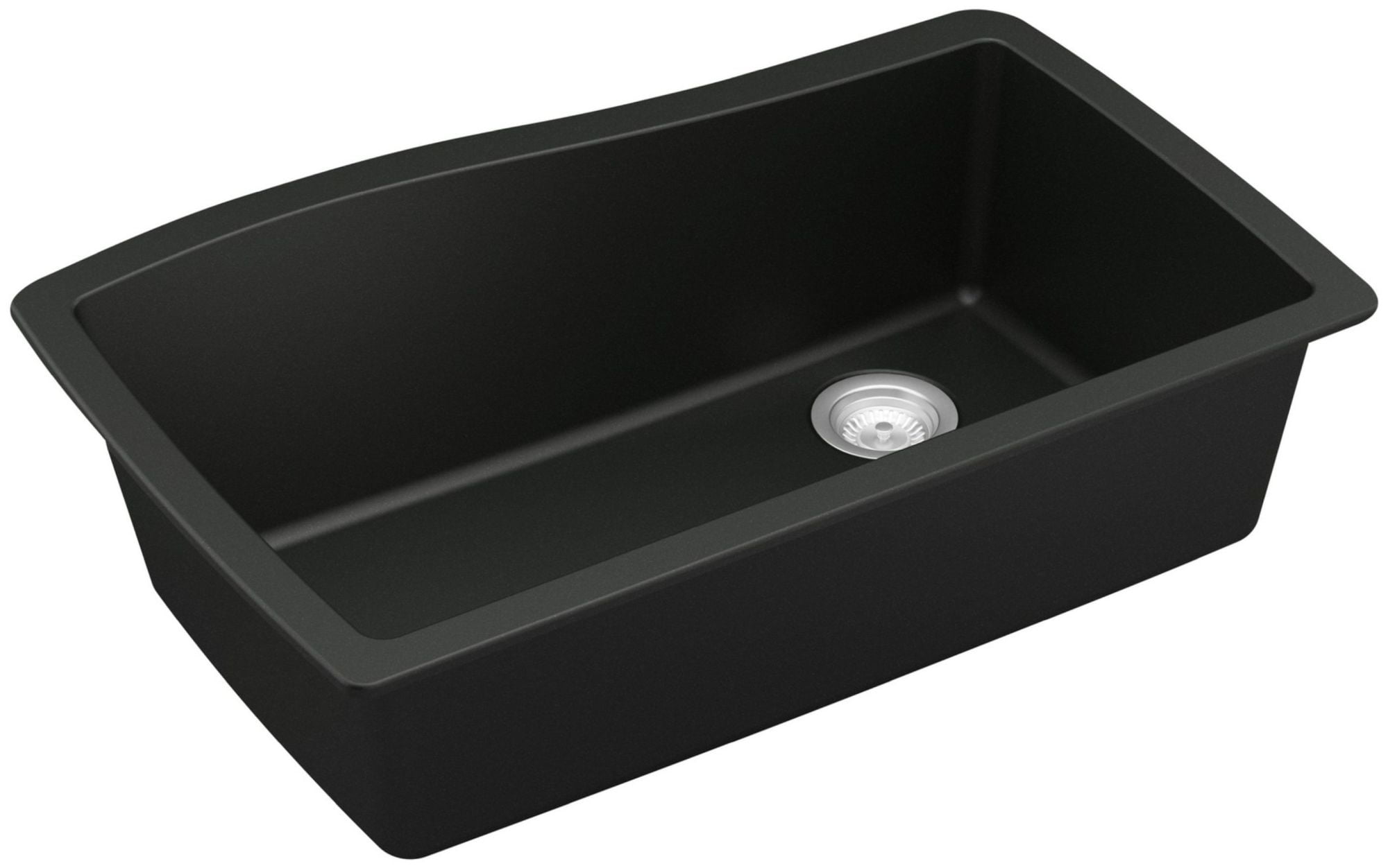 Black Quartz Composite Undermount Single Bowl Kitchen Sink