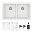 thumbnail image 1 of Karran QU-810-WH-PK1 White Quartz Composite 32" x 19.5" x 9" Rectangular Undermount Sink 6 Piece, 1 of 14