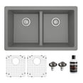 thumbnail image 1 of Karran Usa Qu-810-Pk1 Quartz Qu 32" Undermount Double Basin Quartz Composite Kitchen Sink, 1 of 5