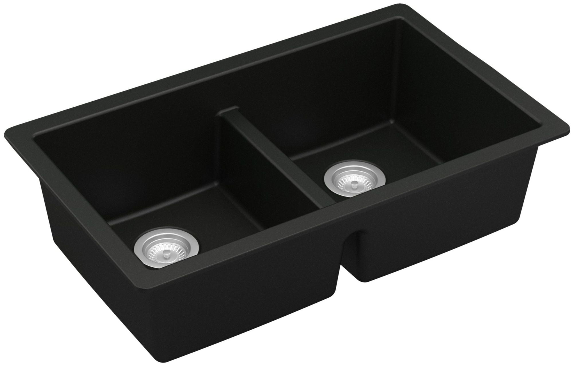 Black Quartz 32'' Double Bowl Undermount Kitchen Sink