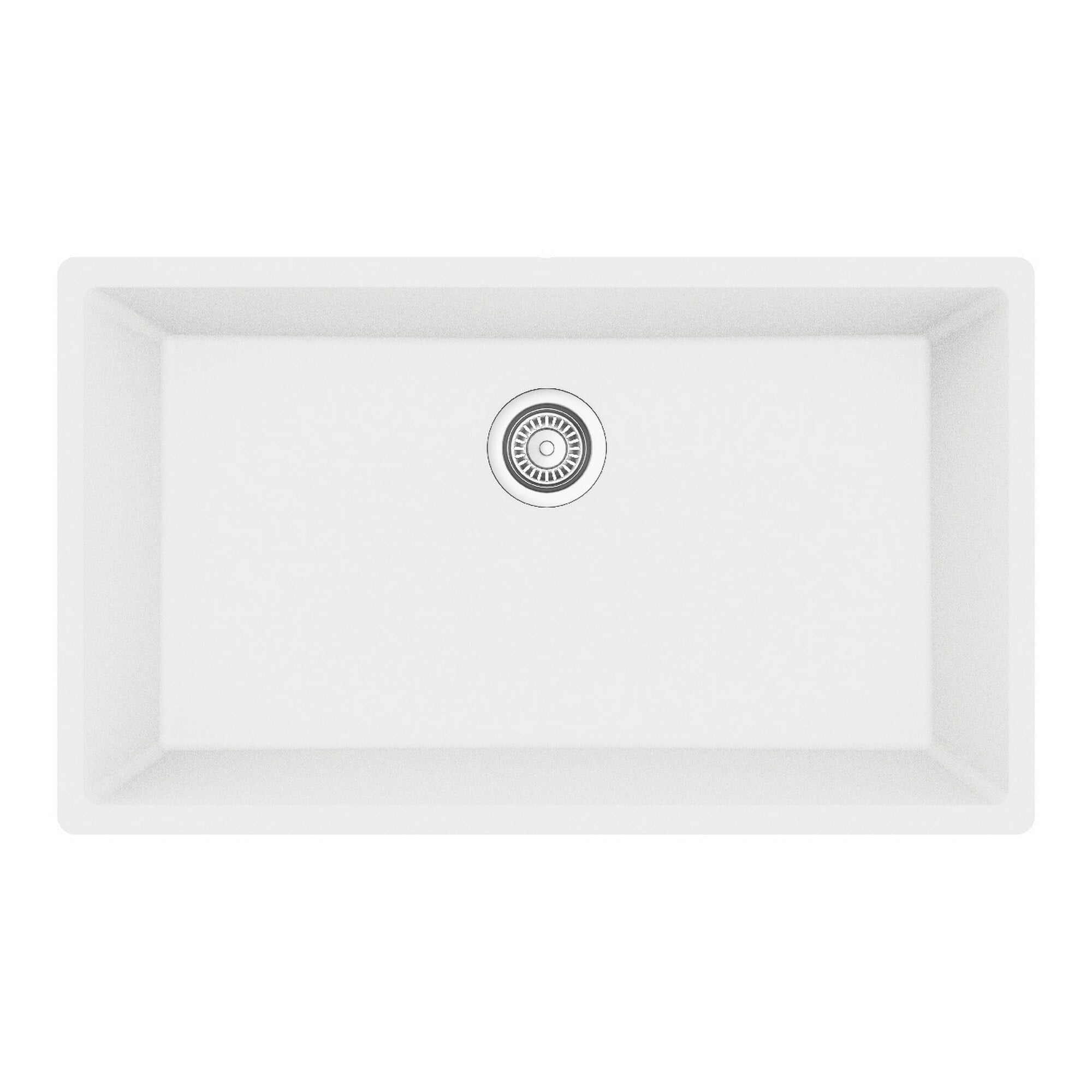 White Quartz Large Single Bowl Undermount Kitchen Sink