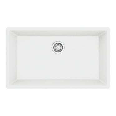 Karran Usa Qu-812 Undermount 32-1/2" Large Single Bowl Quartz/Granite Kitchen Sink - White