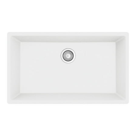Karran Usa Qu-812 Undermount 32-1/2" Large Single Bowl Quartz/Granite Kitchen Sink - White