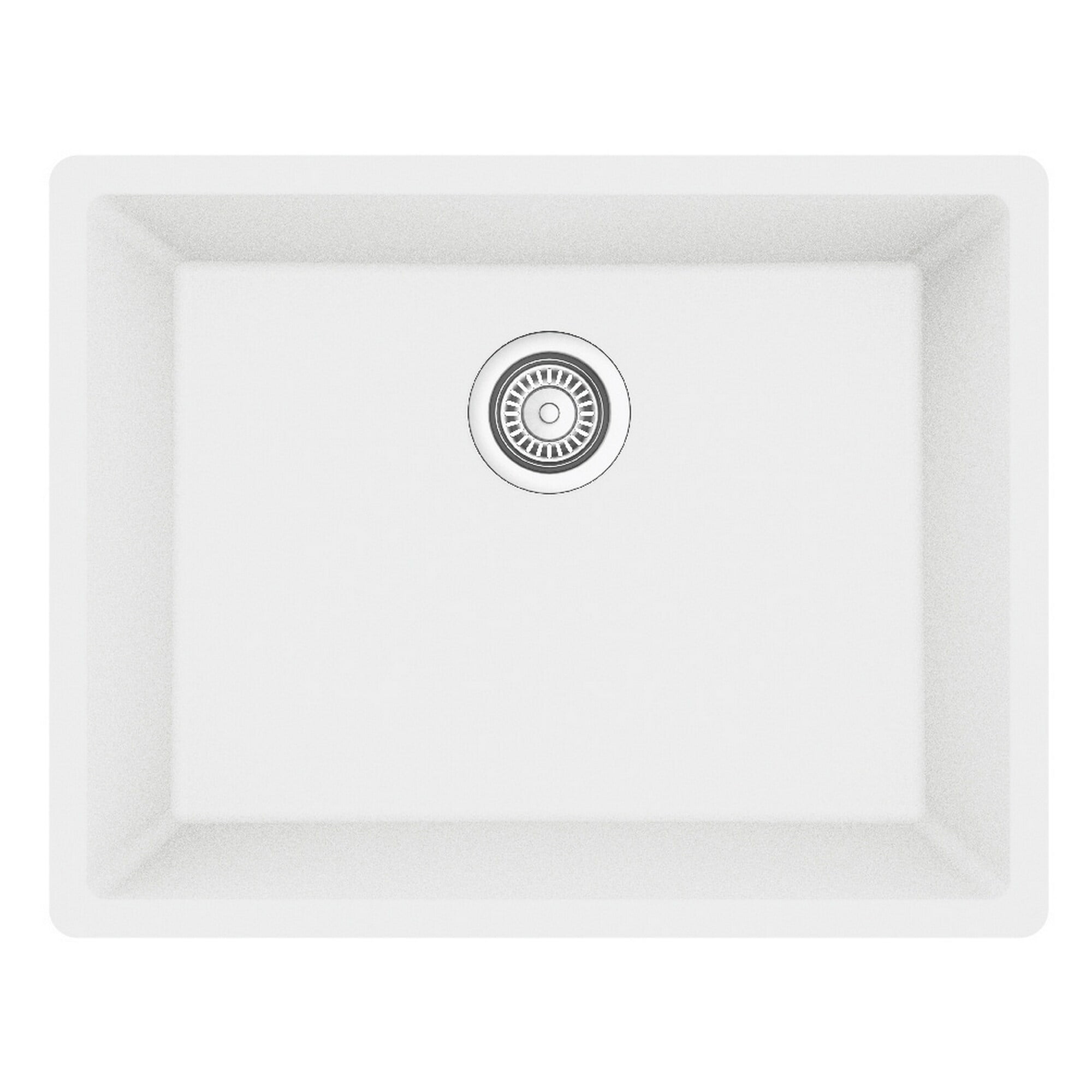 White Quartz 24'' Single Bowl Undermount Kitchen Sink