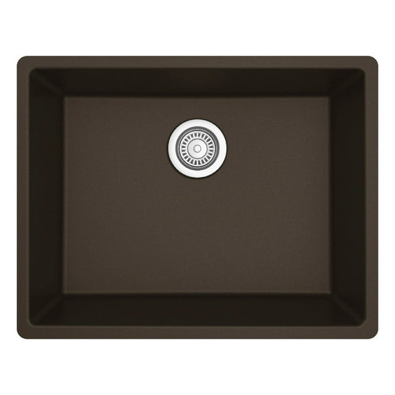 Karran QU-820 Undermount 24.38 in Single Bowl Quartz Kitchen Sink in Brown