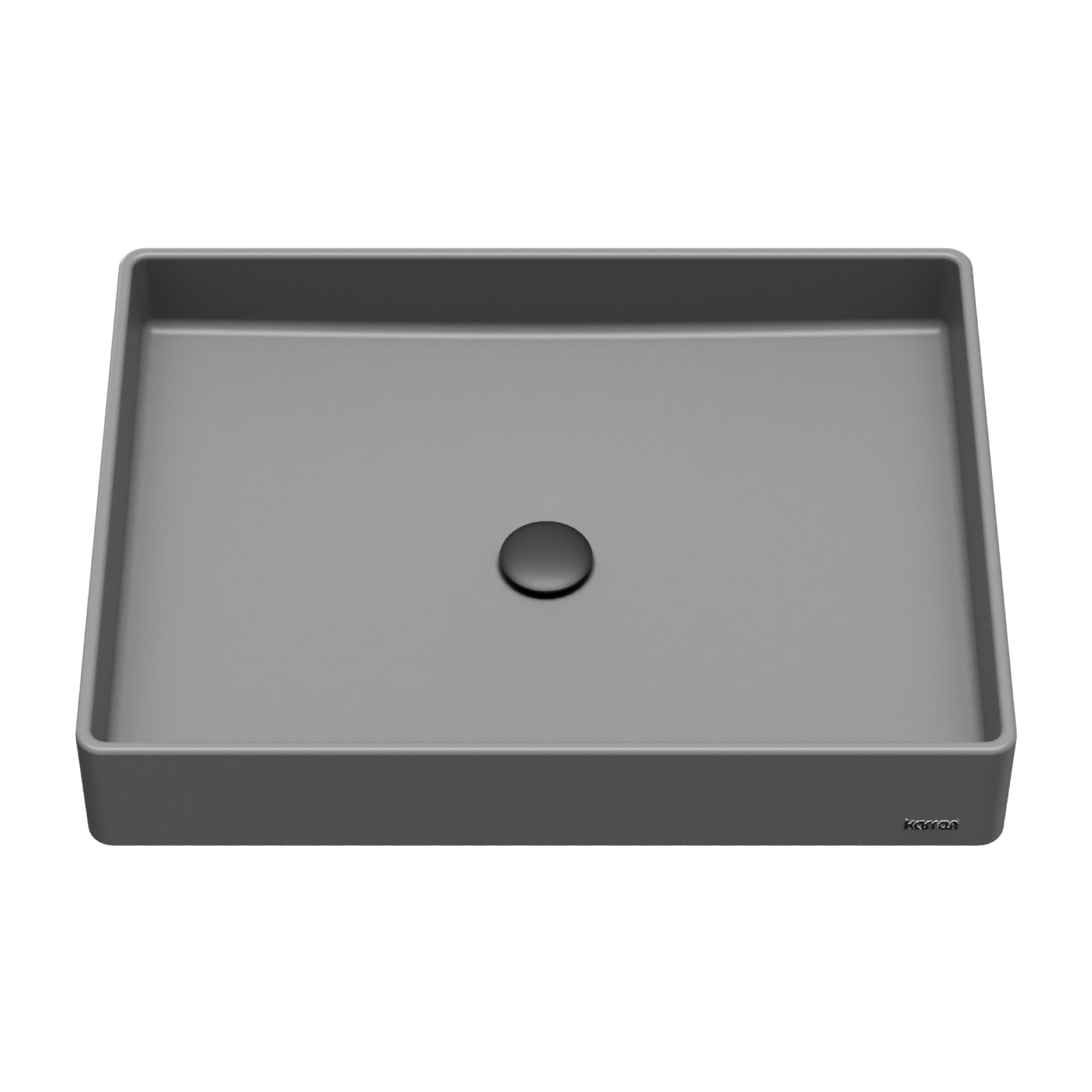 Gray Quartz Rectangular Above-Counter Vessel Sink
