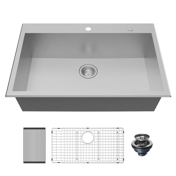 Karran Usa TMSB3320-PK1 Fusion 33" Drop In Single Basin Stainless Steel Kitchen Sink -
