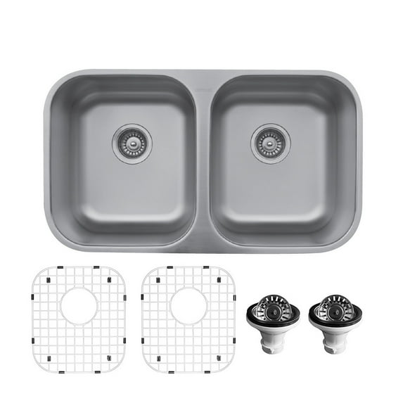 Karran Usa U-5050-Pk1 U Series 31-1/2" Undermount Double Basin Stainless Steel Kitchen