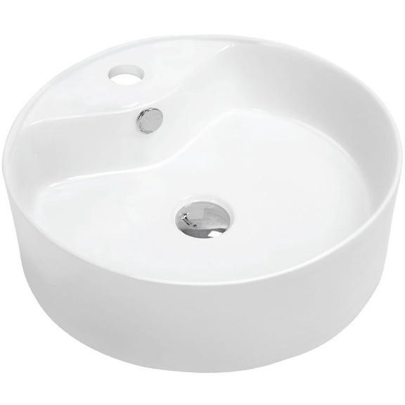 Karran Usa Vc-401 Valera 18-1/8" Circular Vitreous China Vessel Bathroom Sink - White