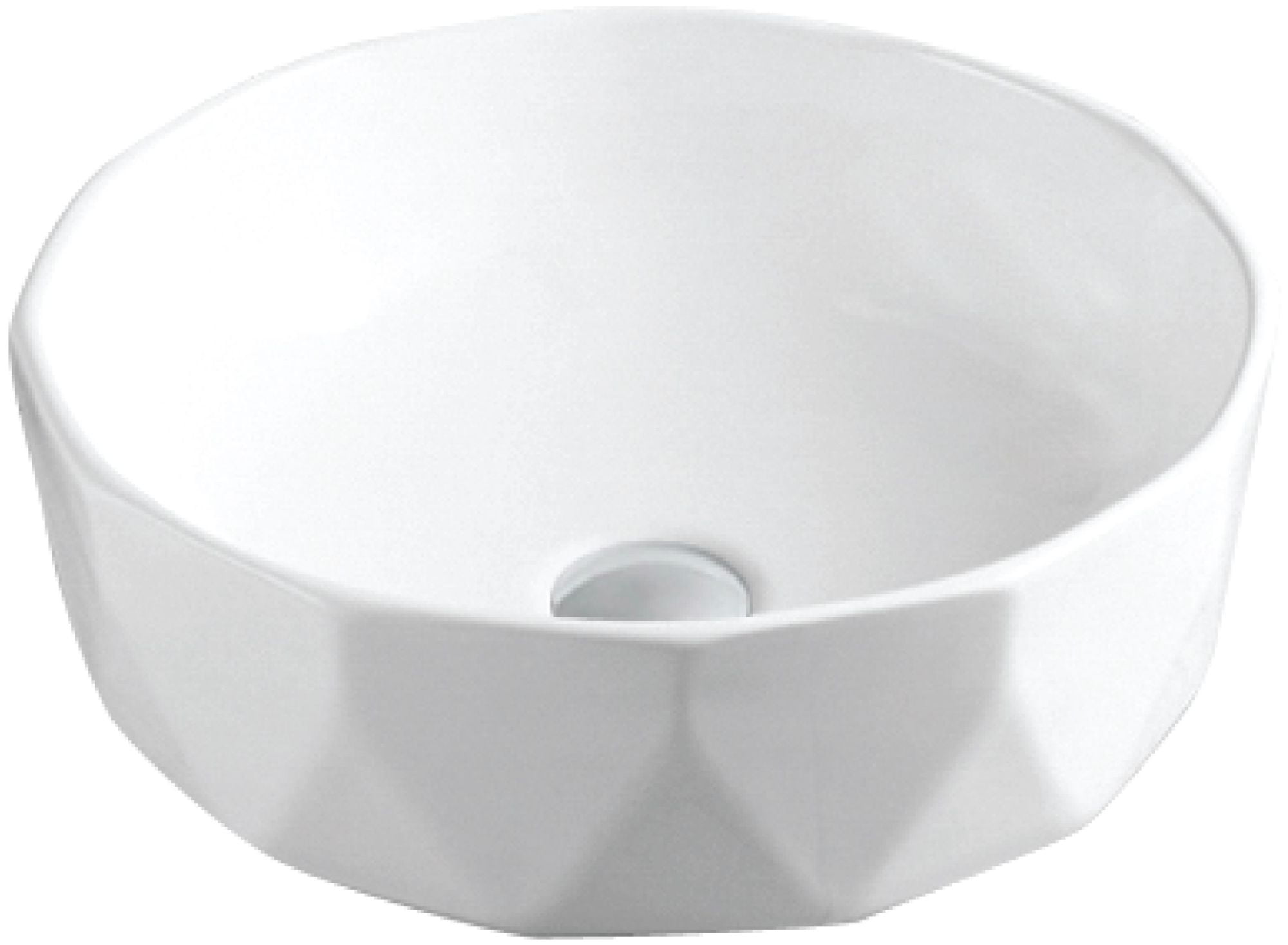Valera 17" White Ceramic Round Vessel Bathroom Sink