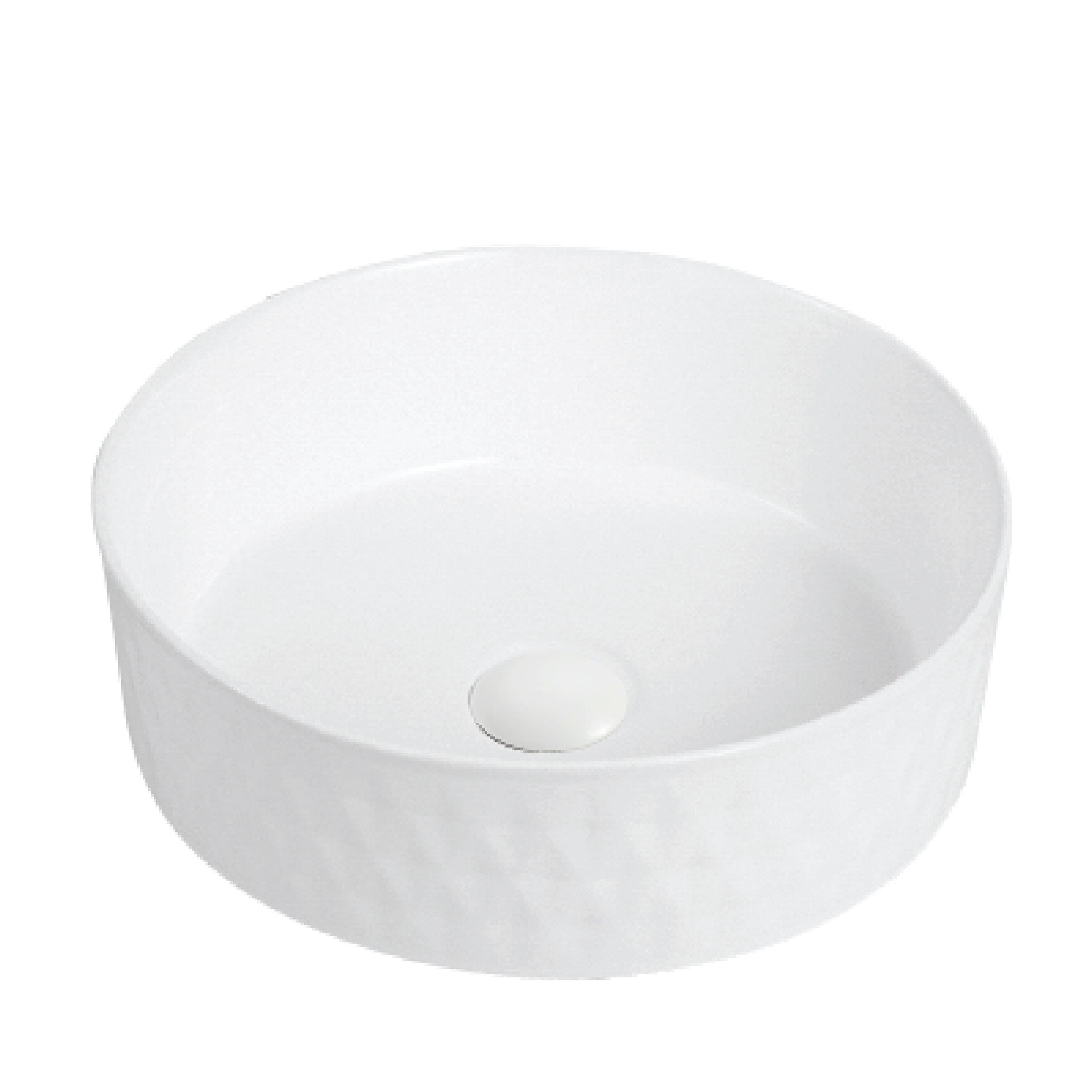 Valera 14-Inch White Ceramic Round Undermount Bathroom Sink