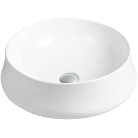 Karran Usa Vc-428 Valera 18-1/4" Circular Vitreous China Vessel Bathroom Sink - White