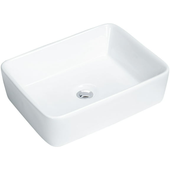 Karran Usa Vc-501 Valera 18-3/4" Rectangular Vitreous China Vessel Bathroom Sink - White