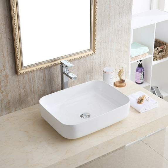 Karran Usa Vc-505 Valera 20" Rectangular Vitreous China Vessel Bathroom Sink - White
