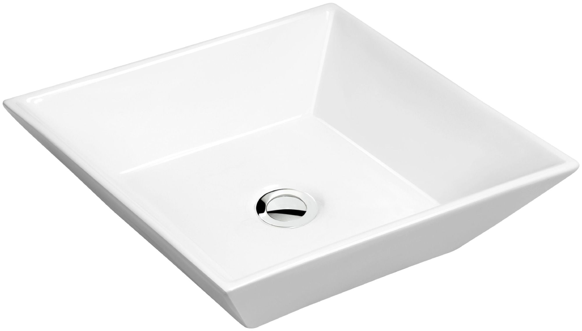 Valera 16" White Ceramic Square Vessel Sink