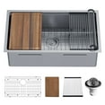 thumbnail image 1 of Karran Usa WS-37-PK1 Elite Workstation 32" Undermount Single Basin Stainless Steel Kitchen, 1 of 6
