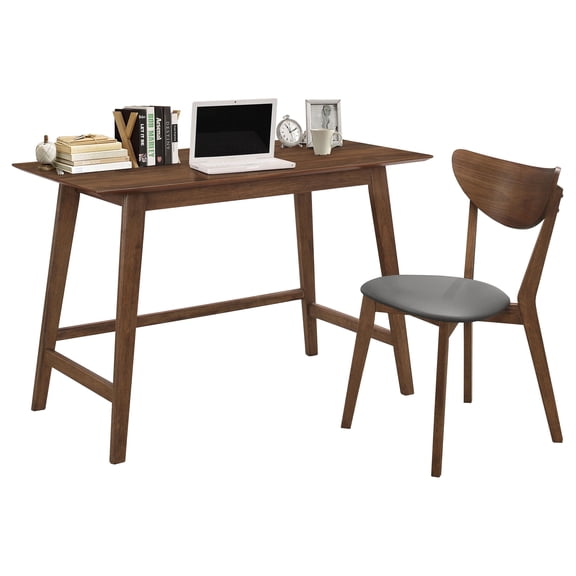 Coaster Karri 2-Piece Home Office Computer Desk and Chair Set, Walnut