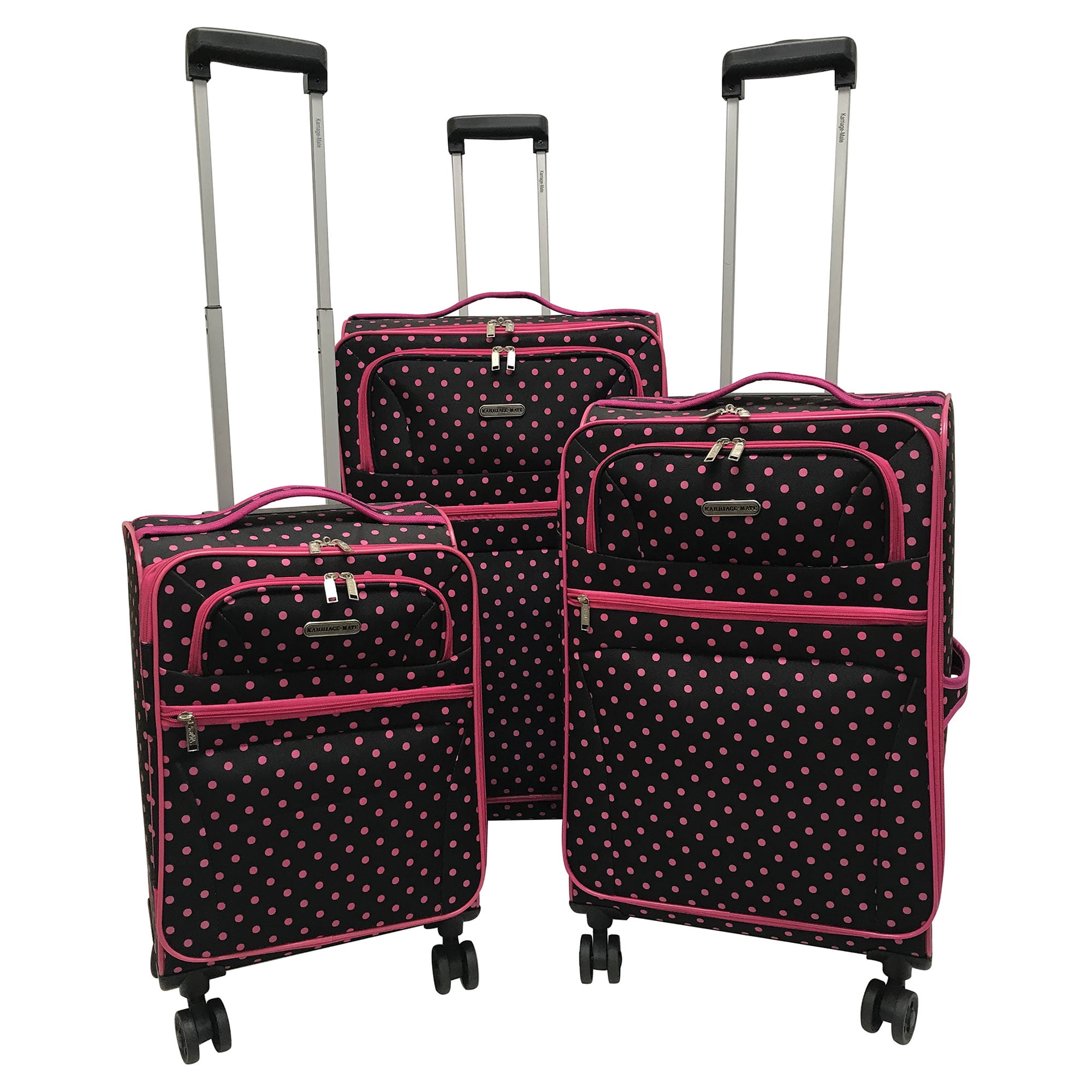 Karriage-Mate 3 pieces soft-side luggage set with cheetah pattern