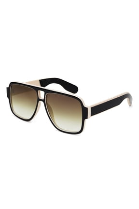 Retro 70s Aviator Sunglasses for Men Women, Vintage Double Bridge Square Frame Pilot Sun Glasses K7123