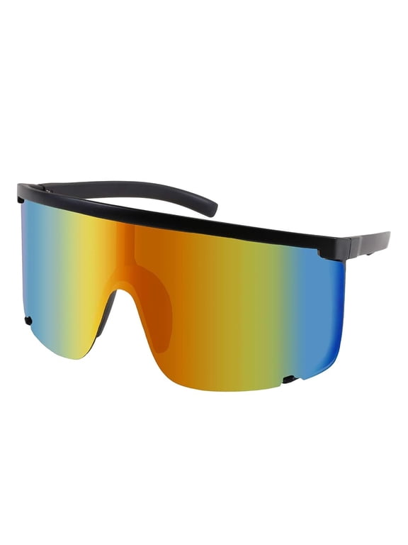 Vision Shield Sunglasses for Men Women Oversized Neon 80s 90s Visor Shades Sports Style Outdoor Cycling Ski K5030