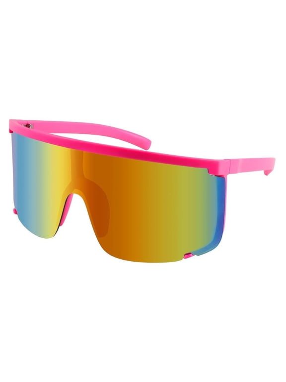 Vision Shield Sunglasses for Men Women Oversized Neon 80s 90s Visor Shades Sports Style Outdoor Cycling Ski K5030