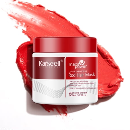 Karseell Color Depositing Conditioner Red Hair Mask Color Boosting, Hydrates and Enhances Red Tones for Color-Treated Hair 500ml 16.9floz