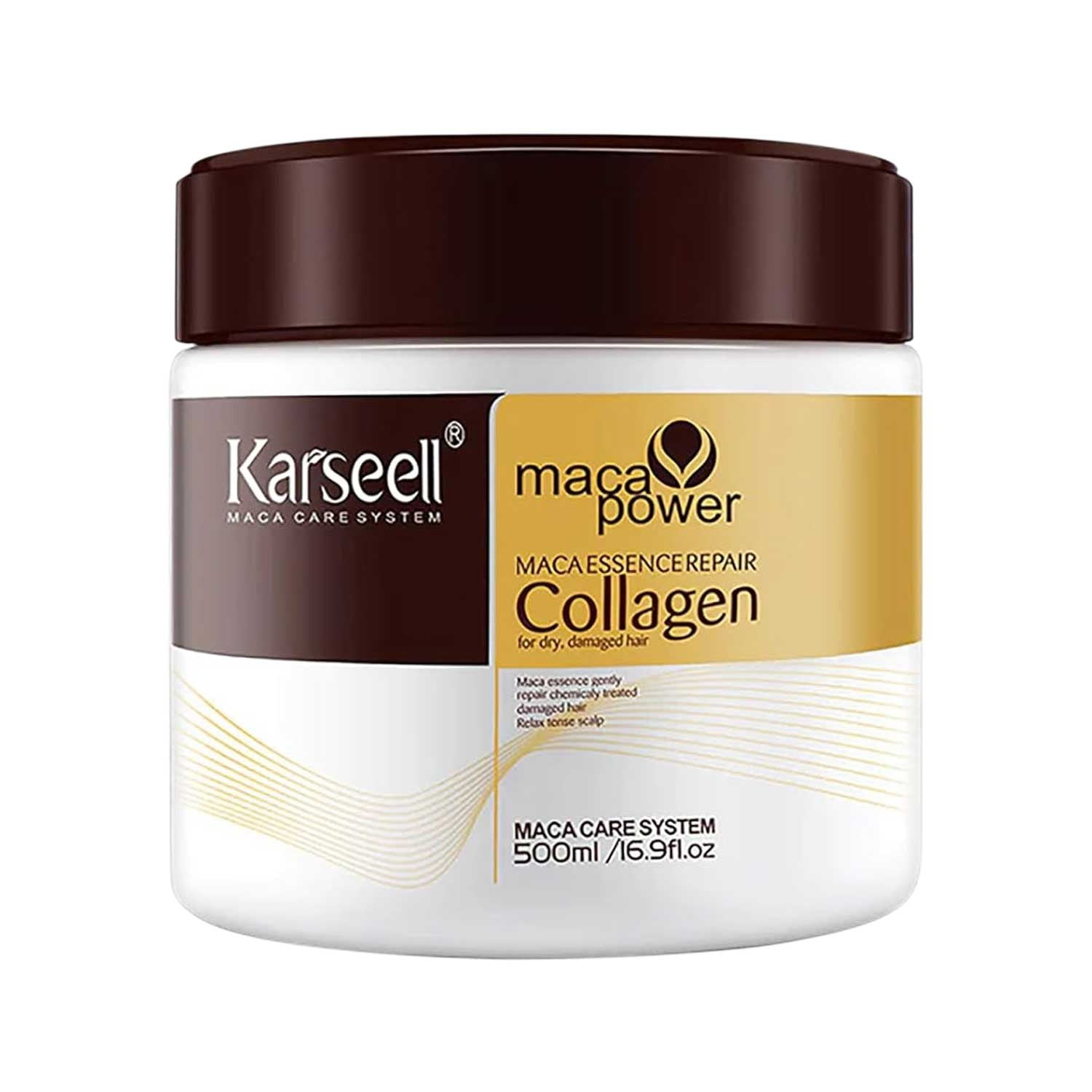 Karseell Collagen Hair Treatment Deep Repair Conditioning Argan Oil Collagen Hair Mask Essence for Dry Damaged Hair All Hair Types 16.90 oz 500ml