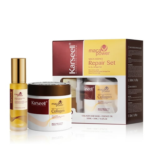 Karseell Deep Conditioning Hair Mask & Moroccan Argan Hair Oil Repair Set for Dry Damaged Locks, 16.9 fl oz + 1.69 fl oz