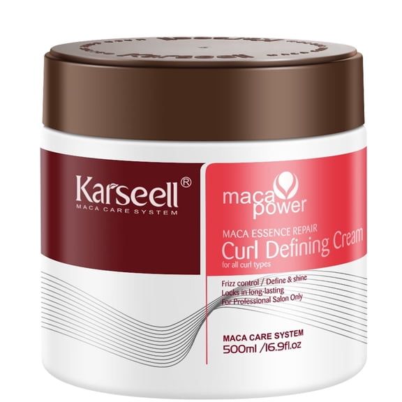 Karseell Curl Defining Cream for Wavy, Curly and Coily Hair, Leave-in Styling Cream to Help Control Frizz, Define Soft Curls and Add Shine, 500 ml / 16.9 oz