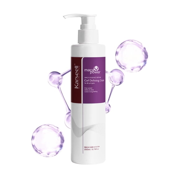 Karseell Curling Perfection Curl-Defining Cream Herbal Extract Repair All Curl Types & Hair Textures, Paraben-Free, 200ml（6.78oz）