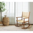 thumbnail image 1 of Contemporary Home Living Woven Rattan Rocking Chair - 41.75" - Caramel Brown, 1 of 9