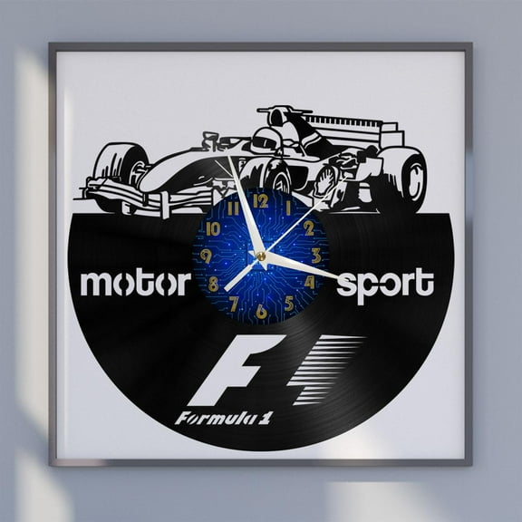 Kart Racing 2 12 Inch Vinyl Record Wall Clock - Silent, Creative, and Unique Clock for Living Room, Entryway, or Bedroom Decor - Perfect Gift Idea(12 inchs B without LED)