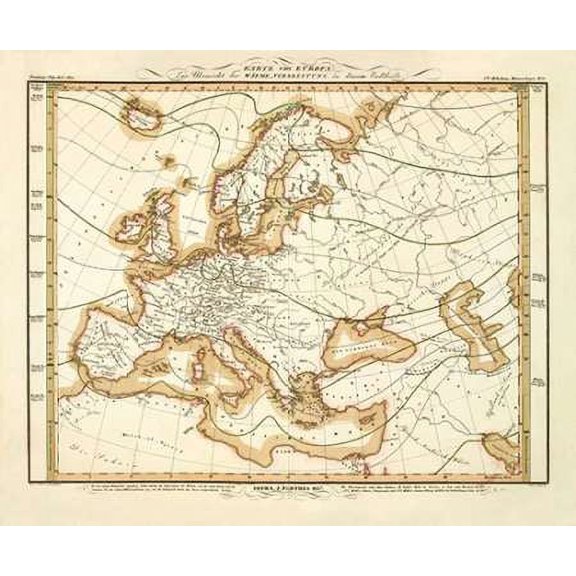 Karte Von Europa, 1837 Poster Print by Heinrich Berghaus (10 x 12)